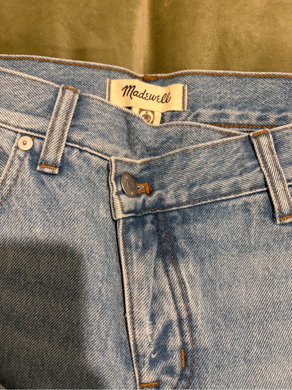 Madewell Womens Crossover Light Wash Straight Jeans